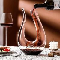 100% sin plomo, diseño en forma de U, aireador, botella y botella de vidrio, accesorios para vino de 1,5 litros - details 0
