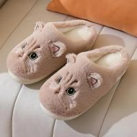 Zapatillas de gato esponjosas peludas para mujer y hombre, zapatos de plataforma para el hogar, chanclas de felpa para interiores, encantadores zapatos de algodón, invierno - details 13