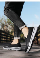 Zapatos de malla tejida con mosca transpirables para hombres, zapatos de tela de suela gruesa de un pedal - details 2