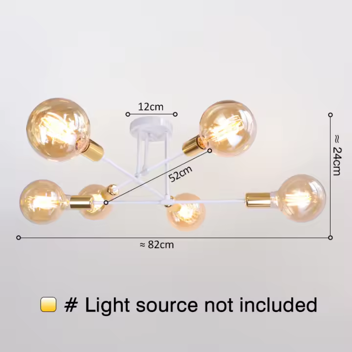 YNL Lámpara Colgante LED Moderna Luz de Techo Nórdica para el Hogar Candelabro Dorado Negro para Dormitorio Sala de Estar - 1