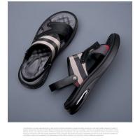 Sandalias de piel auténtica para hombre, chanclas de playa con amortiguación de aire, de diseñador, con hebilla, envueltas en el tobillo, de marca - details 25