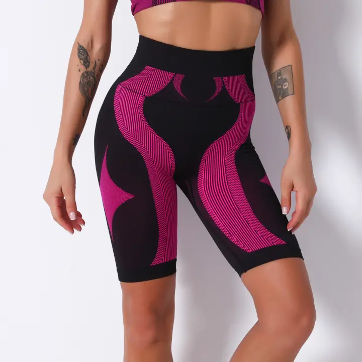 Nessaj-pantalones cortos deportivos sin costuras para mujer, para yoga, correr, fitness - 1