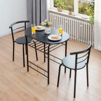 Juego de Sillas de Cocina Pequeña para 2 Personas Conjunto de Muebles de 3 Piezas con Estante - details 8