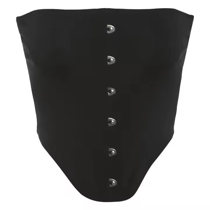 BUNO-Conjunto de 2 piezas de verano con diseño de gato extraño para mujer, Top con corsé de una sola botonadura + faldas de malla con borlas irregulares, ropa para discoteca de medianoche a juego para vacaciones - 1