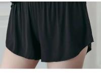 Conjunto informal de mujer, ropa de dormir, pantalón corto, ropa de dormir con tirantes finos, negro L XL XXL, suave y flexible - details 10