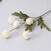 Ramo de flores artificiales de 5 cabezas, bola de flores de diente de león de seda, flores falsas, decoraciones para el hogar, jardín, boda, corona artesanal DIY, Navidad - details 4