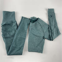 conjunto de yoga para mujer sin costuras ropa deportiva de gimnasio con manga larga sujetador de alto cinturón leggings de gimnasio traje deportivo - details 92