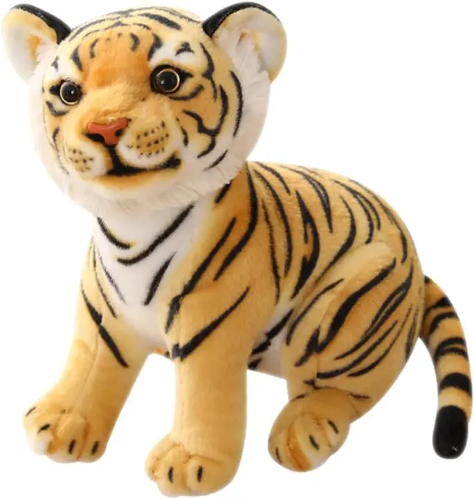 Juguete de Peluche de Tigre Diseño Realista Regalo de Animal Relleno para Niños - 1