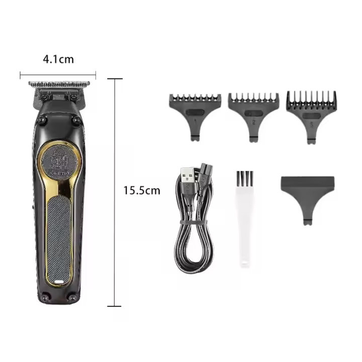 Kemei-cortadora de pelo profesional para peluqueros, cortadora de pelo eléctrica para hombres, cortadora de pelo inalámbrica con acabado sin espacios - 1
