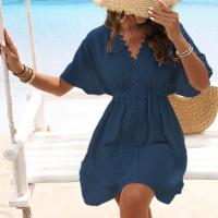 Vestido Cubrebikini Elegante Estilo Boho Chic con Escote en V, Mangas Volantes y Tejido Suave - details 21