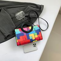 Bolso bandolera para mujer con correa ajustable - Elegante patrón geométrico, cierre de cremallera, sintético, negro/verde - Perfecto para viajes, vacaciones y uso diario, bolso bandolera, bolso de mano para uso diario, accesorio de moda, bolso sintético - details 5