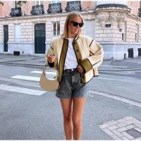 Abrigos acolchados de retazos para mujer, chaqueta con cuello redondo y bolsillo de una sola botonadura, ropa de calle informal - details 11