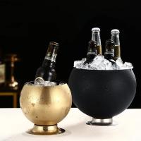 Cubo de hielo dorado creativo para whisky, cerveza, Bar, herramientas de vino, enfriador de vino para bebidas, Enfriador de cerveza portátil, soporte de vino, bandeja de hielo - details 1