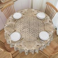 Mantel circular mandala, flor de loto de la vida, impermeable, resistente al aceite, 60 pulgadas, forma geométrica sagrada - details 96