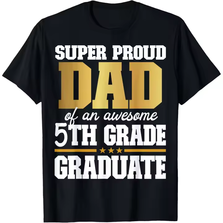 Super Orgulloso Papá de un Impresionante Graduado de 5to Grado 2024 2025 Camiseta para Hombre - 1