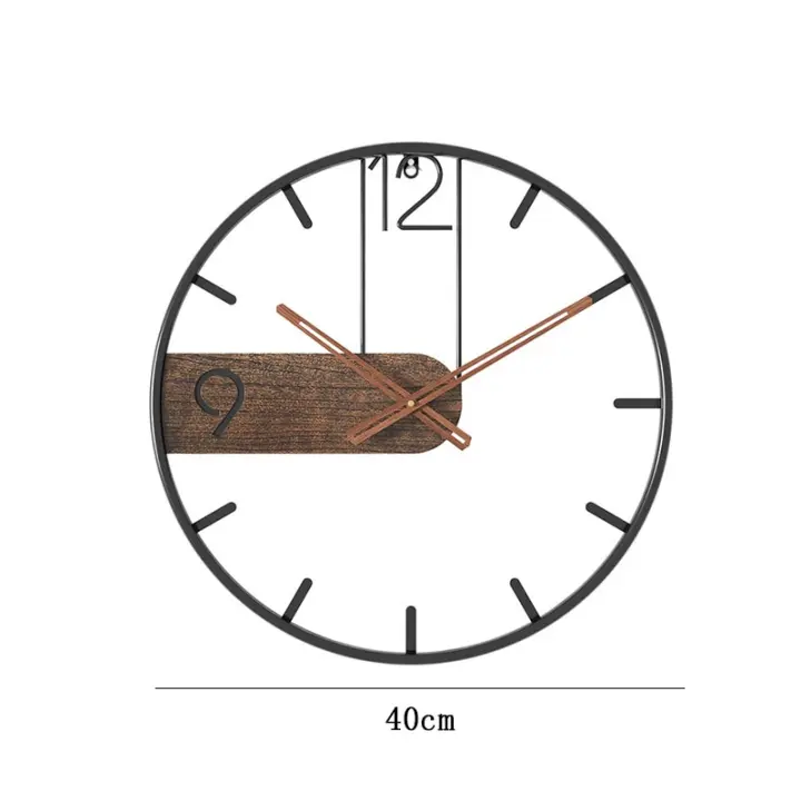 Reloj de pared de Metal Digital, decoración del hogar, reloj de sala de estar, puntero de nogal Vintage, decoración del reloj - 1