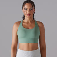 Hamidou-Sujetador de Yoga con espalda cruzada para mujer, ropa interior deportiva absorbente de golpes, correas de hombro cruzadas, Top corto de Fitness, deportes a prueba de golpes - details 7