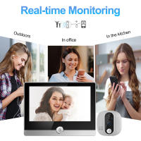 cámara mirilla puerta wifi inteligente Timbre puerta de casa remoto monitor interfonos - details 14