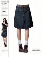 Verano mujeres coreano Vintage estilo Preppy japonés Midi Denim faldas estéticas góticas Harajuku moda nueva - details 1