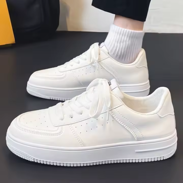 Zapatos Deportivos Blancos para Hombres en Primavera Transpirables, Versátiles, Plataforma, Estilo Coreano para Estudiantes - 1