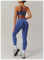Sujetador de Yoga cruzado con espalda con fugas para mujer, Top deportivo ajustado a prueba de golpes de secado rápido para gimnasio, Top deportivo para correr al aire libre, camiseta sin mangas de Color sólido - details 6