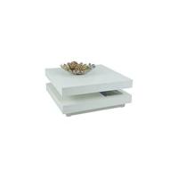 Andy - Mesa de Centro, Mesa de Salón Cuadrada, Material Compuesto de Madera, Tablero Giratorio en 360 ° , Blanco, 67 x 67 x 35 cm - details 8