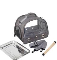 Bolsa de transporte para loros, mochila con percha para pájaros, jaula portátil con ventana lateral, plegable, jaula de viaje para mascotas pequeñas - details 8