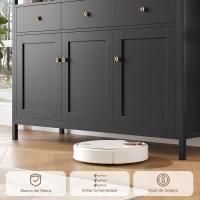 Mueble de Almacenamiento Ajustable Aparador de Cocina con 3 Cajones y 3 Puertas Blanco - details 14