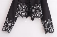OUWU- Camisas De Primavera Para Mujer, Blusas Nuevas, Tops Elegantes Bordados, Camisas Cortas De Manga Larga Para Mujer, Camisetas Ajustadas Elegantes De Calle, Camisa - details 3