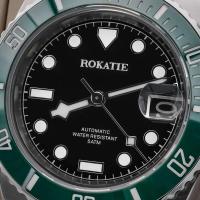 Reloj Automático ROKATIE 40mm NH35 Acero Inoxidable 904L Lujo de Negocios Luminoso Correa de Cuero - details 21