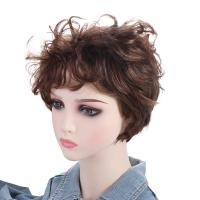 Accesorios para el cabello, peluca corta y rizada a la moda, pelucas onduladas masculinas naturales marrones, extensiones de cabello para hombres guapos, pelo sintético para uso diario - details 5