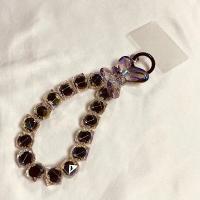Cadena de cuentas negras para colgar en la muñeca, cuerda corta con Clip, funda de teléfono, llavero, bolso colgante - details 1