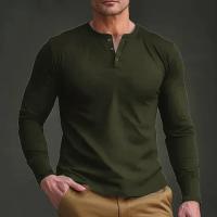 Día del padre Ropa transfronteriza de primavera y otoño Camiseta para hombres europeos y americanos Camisa básica Henry de manga larga para hombres - details 21
