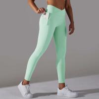 Leggings cruzados para mujer, pantalones de yoga con bolsillo, malla deportiva transpirable para correr y andar en bicicleta, leggings de entrenamiento de cintura alta - details 29