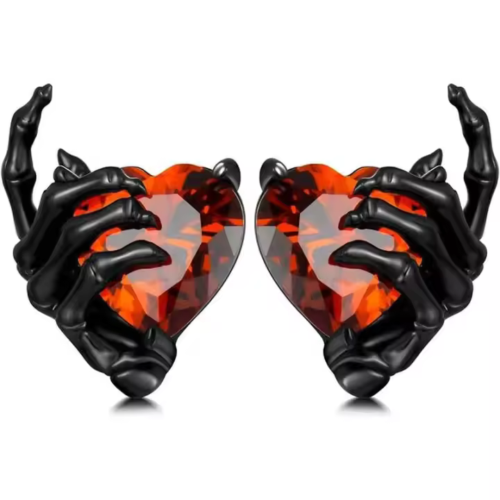 Pendientes de uñas de amor de mano SMA de la serie negra de Halloween, Retro simple, nuevo diseño de producto para mujer - 1