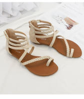 Sandalias de cuña para mujer, nuevas, versátiles, con punta abierta, tallas grandes, con faldas, zapatos romanos. - details 6
