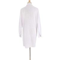 Para Praia blanco nuevo verano camisa de murciélago largo de algodón traje de baño cubierta Ups 2024 Sexy playa Polka Maxi vestido mujeres Bikini ropa de playa - details 10