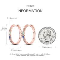 Pendientes de aro circulares de Plata de Ley 925 de Color dorado, pendientes dorados aptos para dijes originales, joyería fina Diy para mujeres a la moda - details 5