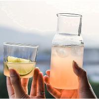 Juego de jarra de agua para cabecera con vaso de vidrio para dormitorio, mesita de noche, botella de cristal para baño, botella - details 0