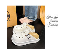 Nuevo agujero de verano zapatos niñas EVA desgaste bolsa de pie no apestoso cabeza media red de arrastre rojo moda versátil zapatillas - details 16