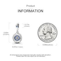 LAZA-abalorio de ojo giratorio de buena suerte, cuentas colgantes de plata de ley 925, compatible con Pulsera Original, collar, regalo de joyería - details 1