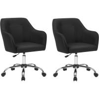 Silla de estudio, giratoria, altura ajustable, carga de 110 kg, marco de acero, tela de algodón-lino transpirable, para estudio, dormitorio, marrón OBG019K01 - details 63