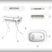 Bañera Bebe con Patas y Cojín Comoda, Facil de Guardar, con Tapón y Patas Antideslizantes - Bañera Bebé Plegable Portatil - Asiento Bañera Bebe - details 2