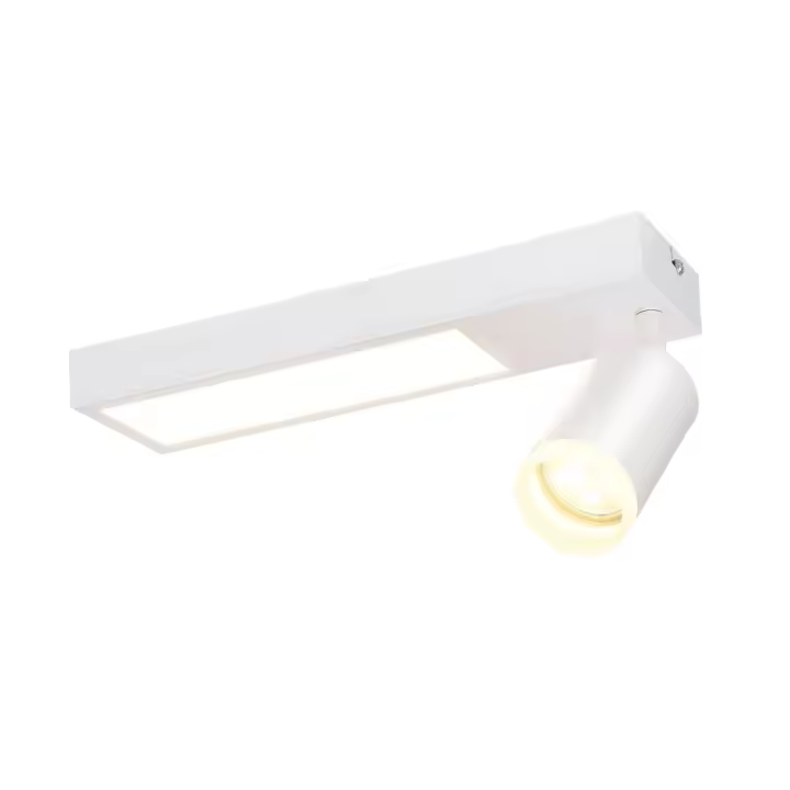 CBJKTX Foco de techo 1 bombilla GU10 dormitorio 3000k 20W lámpara de cocina negra blanco cálido ajustable para dormitorio cocina oficina - 1