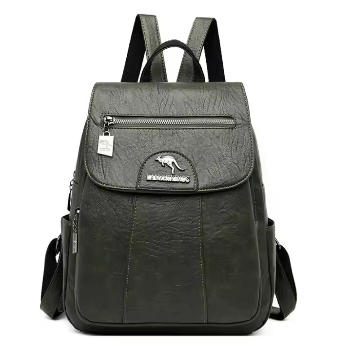 Mochila de cuero suave para mujer en 5 colores, bolso de hombro vintage casual de viaje, mochila escolar, bolso para damas. - 1
