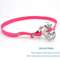 Jaula de castidad para hombre, dispositivo Anti-apagado, banda elástica, cinturón auxiliar, solo anillo ajustable, ropa interior, cuerda Les, anillos de escroto, Juguetes sexuales - details 1