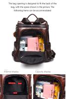 Mochila Vintage de cuero antirrobo para mujer, bolso de hombro de ocio de alta calidad, a la moda - details 7