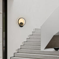 Lámpara de Pared LED Goeco Aplique Pared Interior 12W Luz de Pared Redonda Iluminación de Pared Blanco Cálido 300 Material Metálico con Vidrio Ornamento Lente LED - details 16