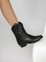 Nuevas botas de mujer occidentales botas cortas botas cortas de cabeza cuadrada retro de tacón grueso para mujer - details 4