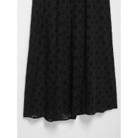 BUNO-vestido Midi a la moda con bordado negro y espalda descubierta con cremallera lateral, vestido Vintage sin mangas con cuello en V para mujer, vestidos elegantes para mujer - details 5